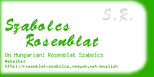 szabolcs rosenblat business card